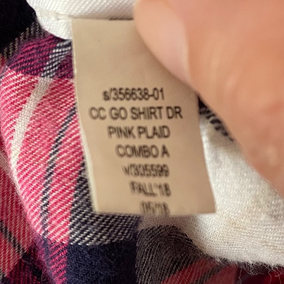 Baby Gap Pink Navy White Plaid Shirt Dress Size 4T - Picture 4 of 5